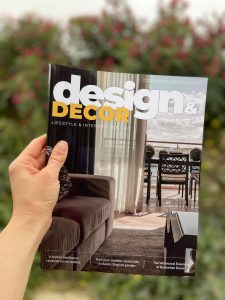 design and decor magazine featuring tenuta le mandorlaie